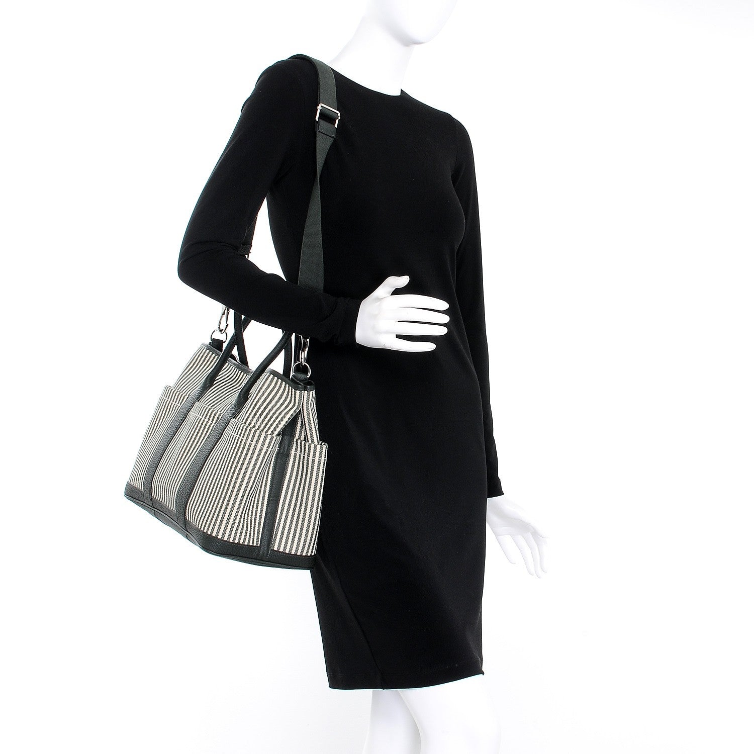 Hermes Toile Vache Country Garden Party Pockets 36 MM Tote Ecru Vert Anglais Vert Fonce 2 of 12