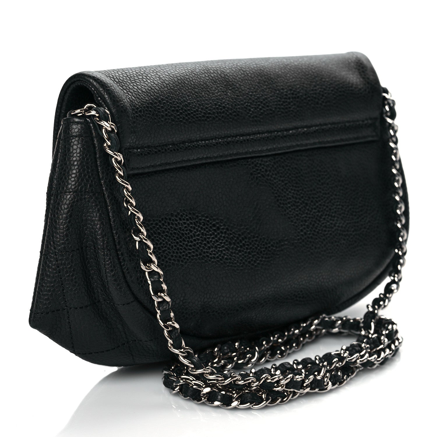Chanel Caviar Half Moon Wallet On Chain WOC Black 3 of 10
