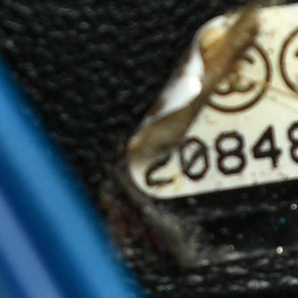 Patent Quilted Large Coco Shine Flap Blue