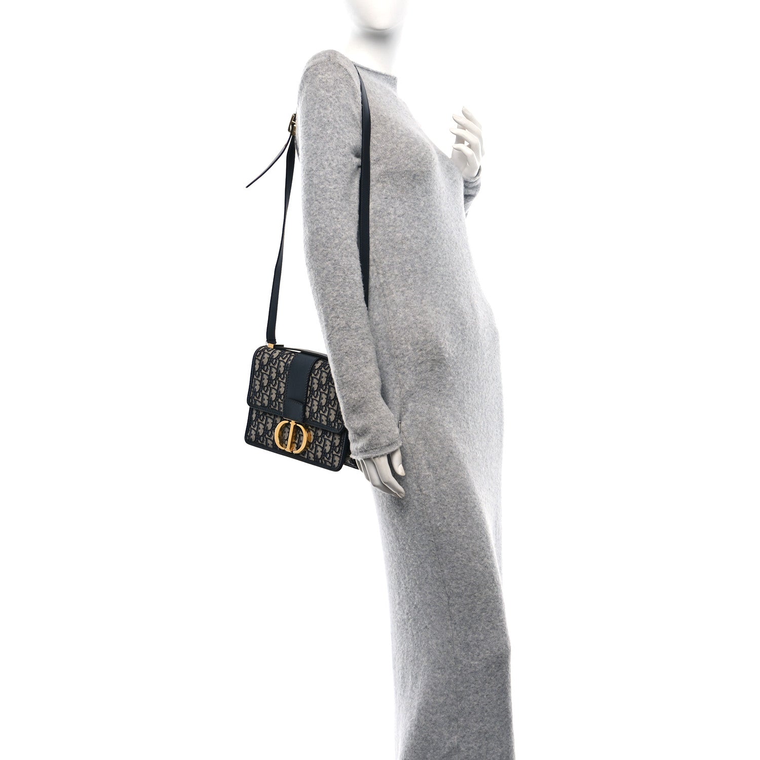 Christian Dior Oblique 30 Montaigne Flap Bag Blue 2 of 10