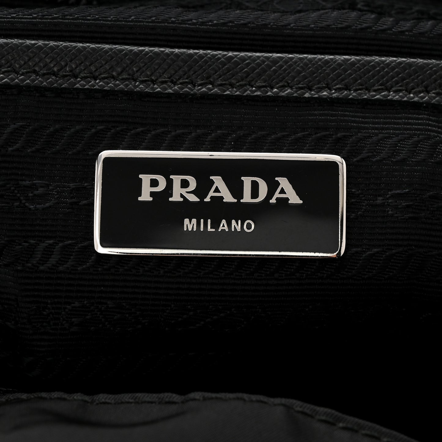 Tessuto Nylon Saffiano Small Backpack Black