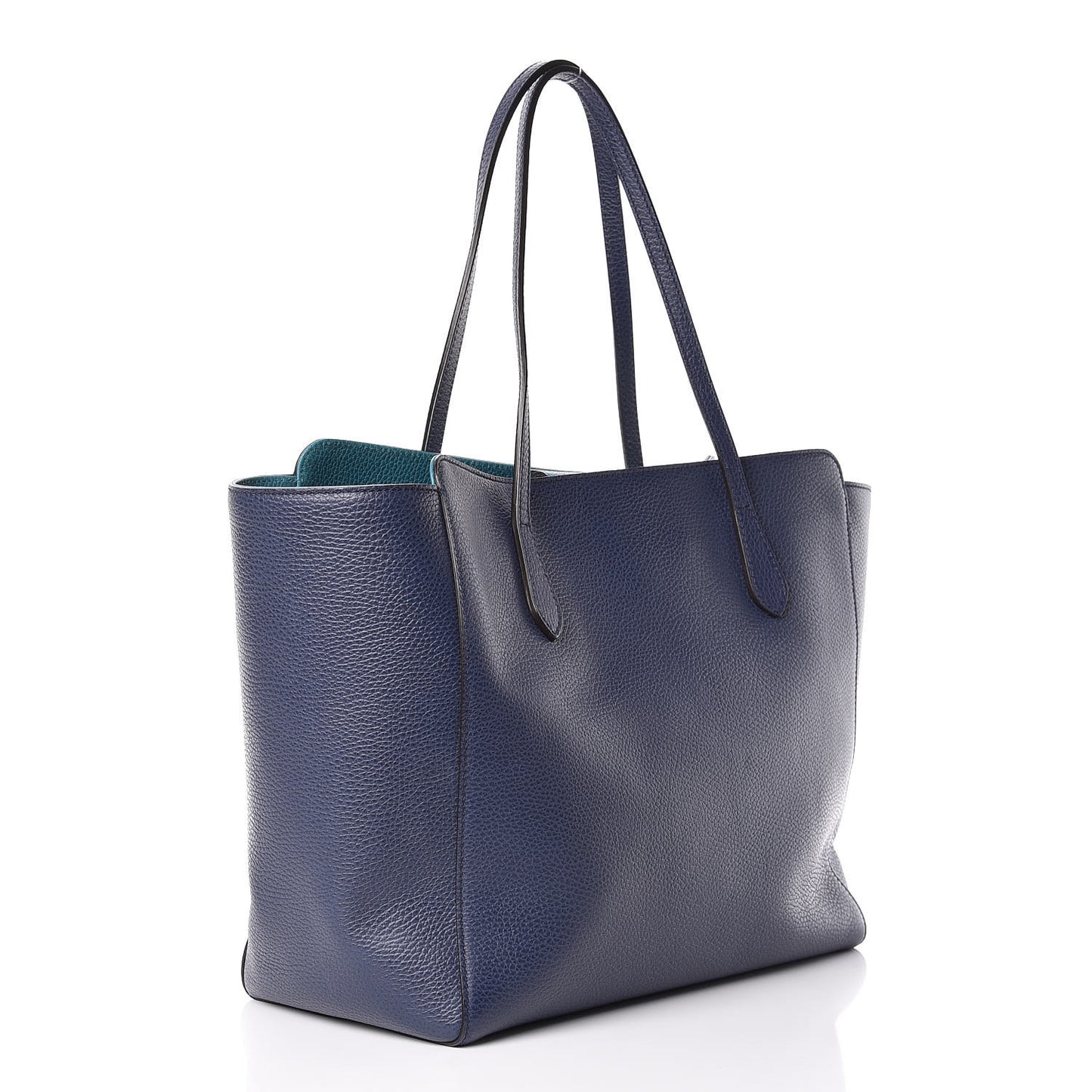 Dollar Calfskin Medium Swing Tote Marine Deep Cobalt
