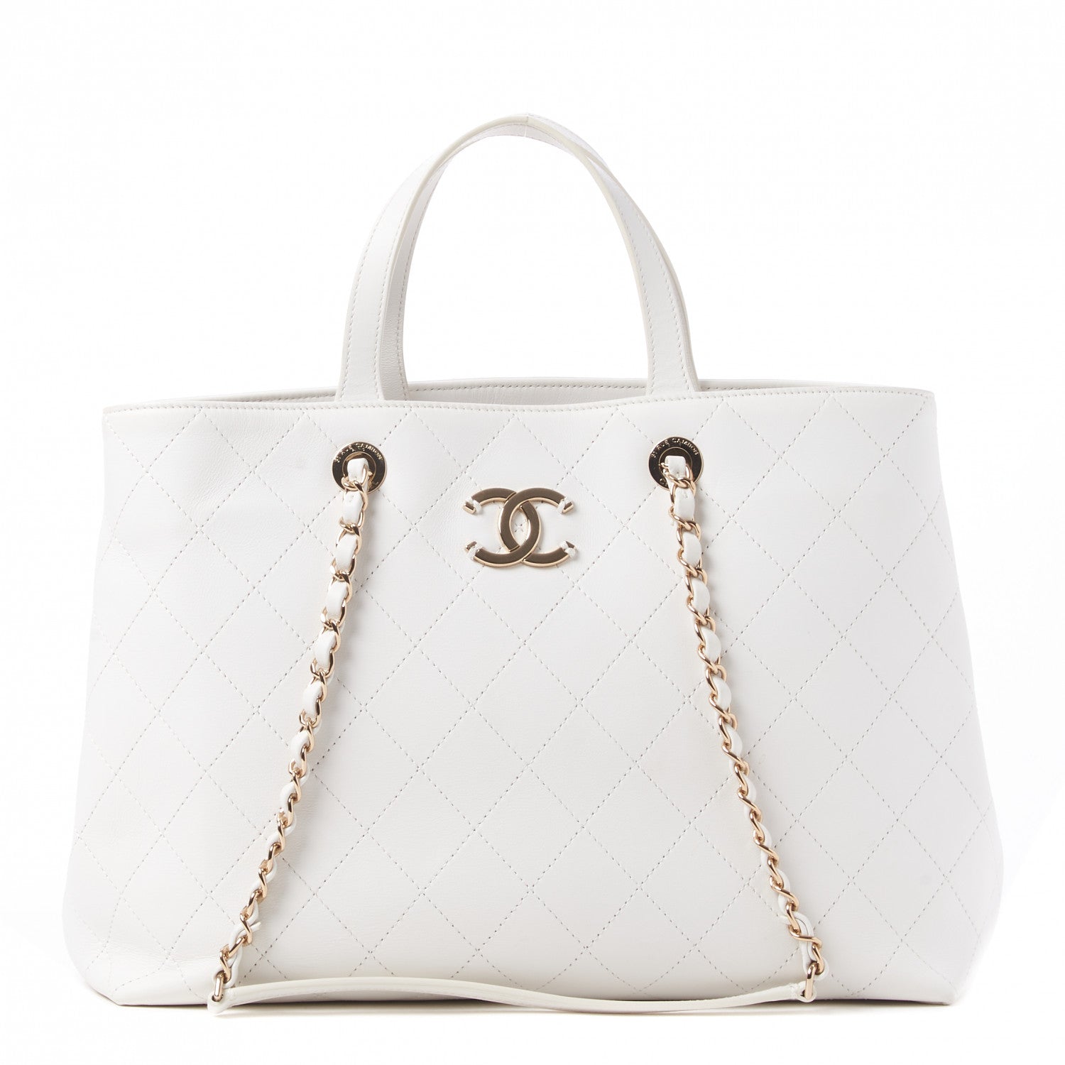 Chanel Calfskin Large Serial Shopper Tote White 1 of 9