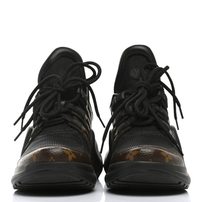 Louis Vuitton Calfskin Patent Monogram LV Archlight Sneakers 37.5 Black 2 of 9