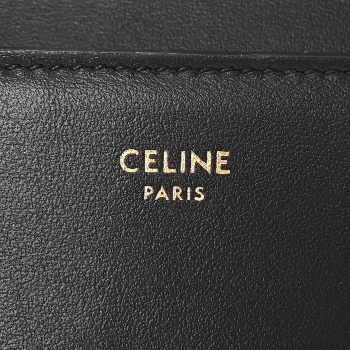 Shiny Calfskin Compact Triomphe Wallet With Coin Purse Black