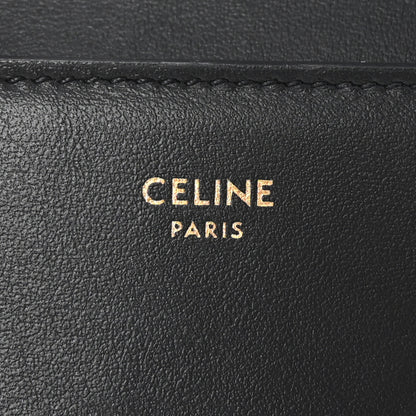 Celine Shiny Calfskin Compact Triomphe Wallet With Coin Purse Black 6 of 8
