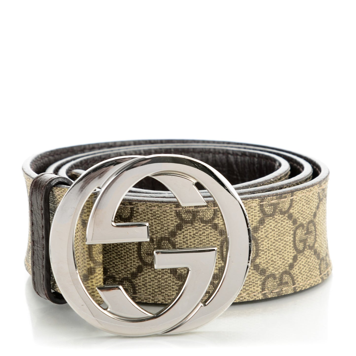 GG Plus Monogram Interlocking G Belt 85 34 Dark Brown