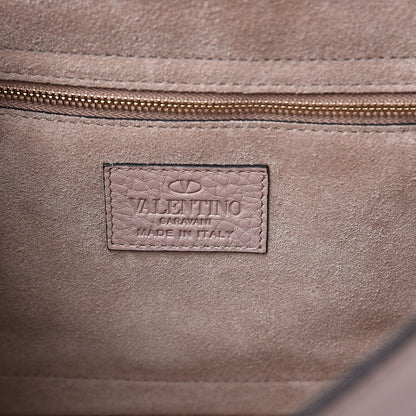 Valentino Garavani Grained Calfskin Rockstud Top Handle Flap Shoulder Bag Poudre 7 of 14