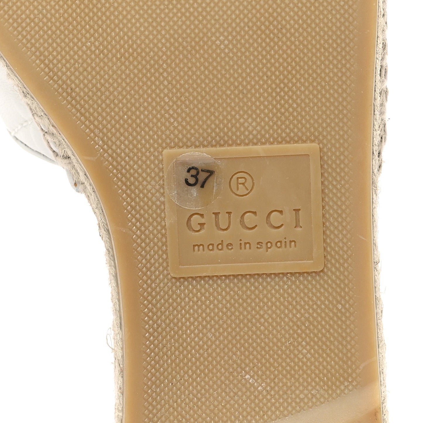 Nappa Matelasse GG Marmont Espadrille Slide Sandals 37 Great White