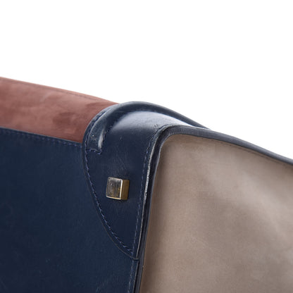 Celine Nubuck Smooth Calfskin Mini Tri-Color Luggage Marron 9 of 30