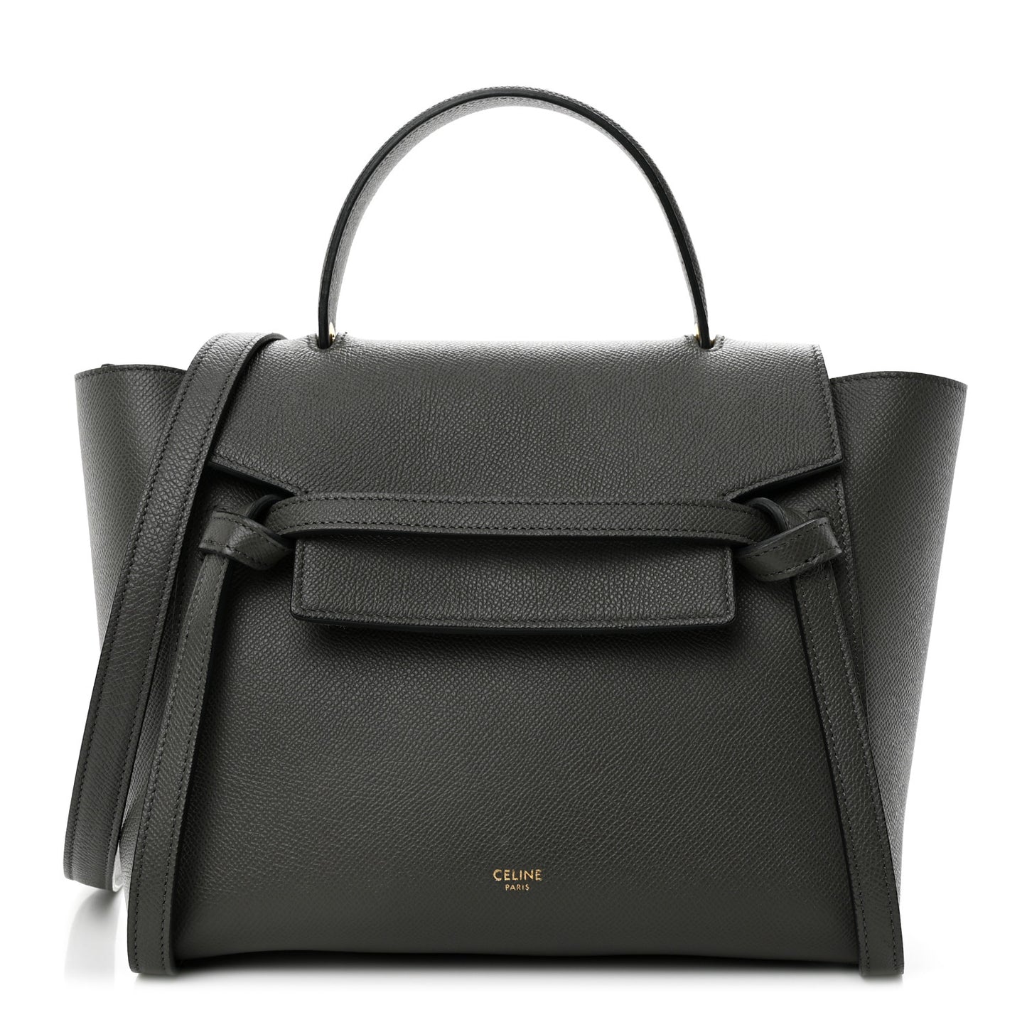 Grained Calfskin Micro Belt Bag Grey