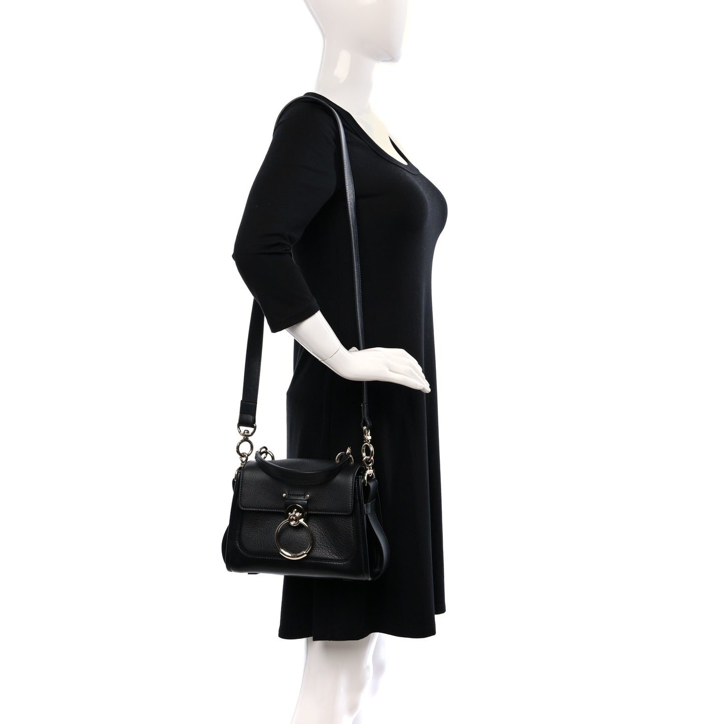 Calfskin Mini Tess Day Bag Black