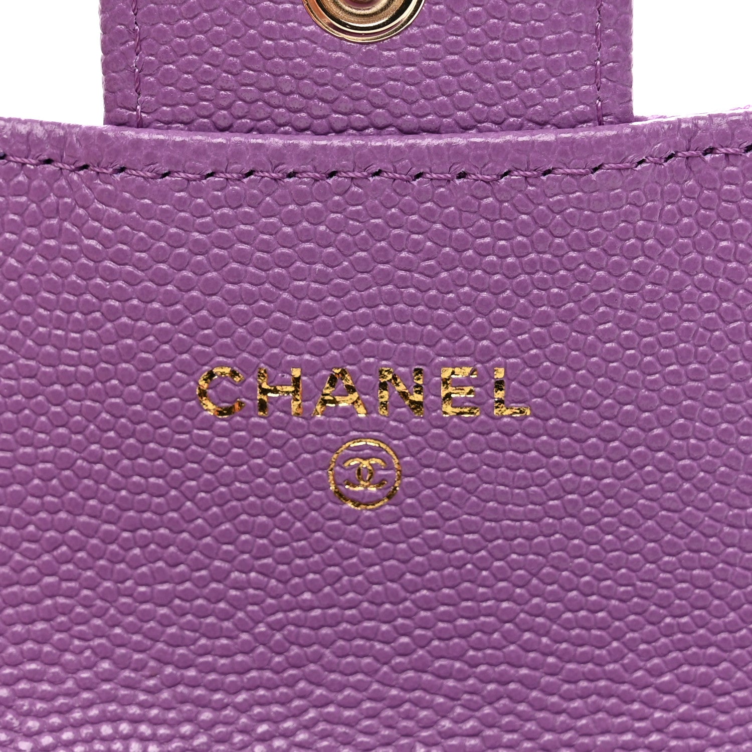 Chanel Caviar Quilted Flap Card Holder Wallet Purple 7 of 9