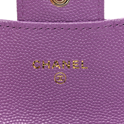Chanel Caviar Quilted Flap Card Holder Wallet Purple 7 of 9