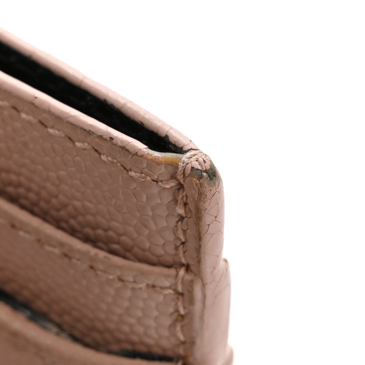 Saint Laurent Grain De Poudre Matelasse Chevron Monogram Credit Card Case Pale Pink 12 of 12