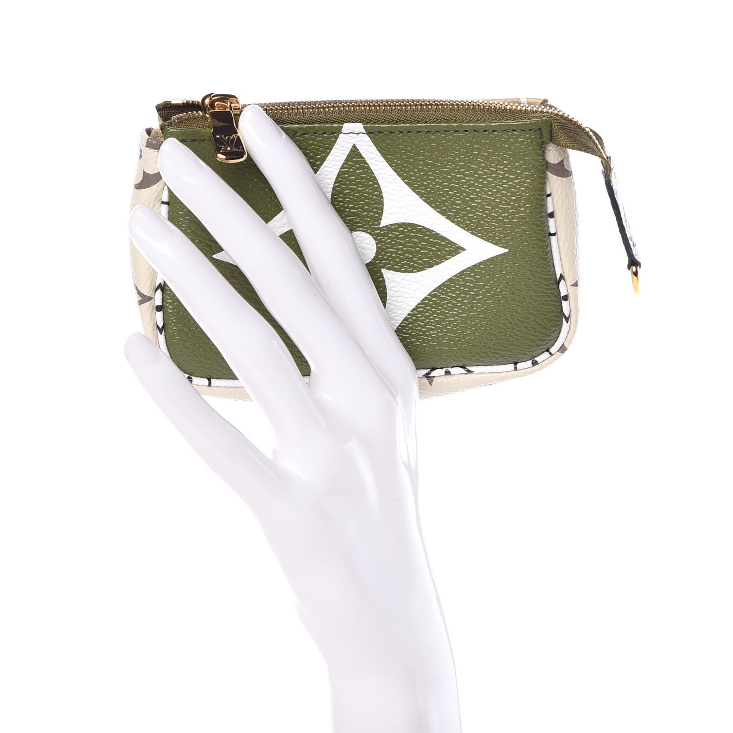 Monogram Giant Micro Pochette Accessories Kaki White