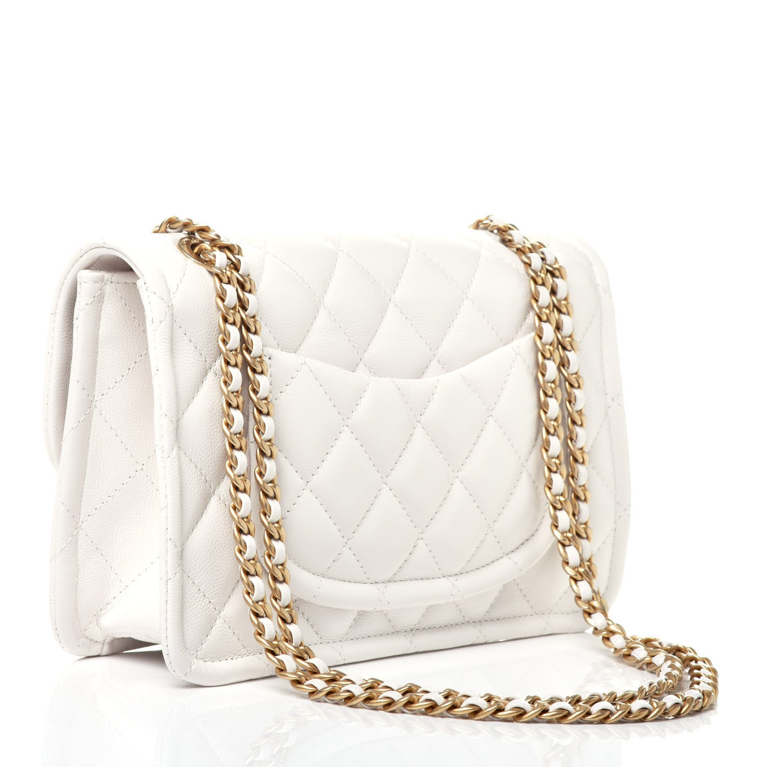Chanel Caviar Quilted Medium Sweet Classic Flap White 3 of 9
