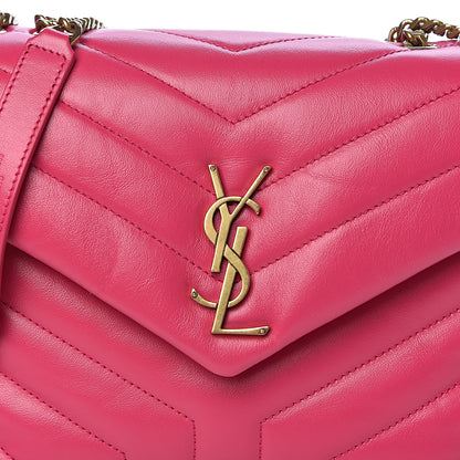 Saint Laurent Calfskin Y Quilted Monogram Small Loulou Chain Satchel Fresh Fuchsia 12 of 12