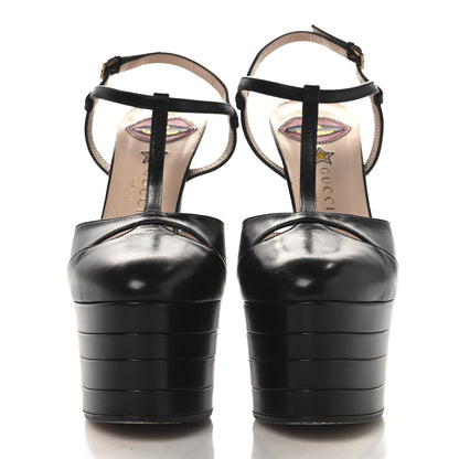 Gucci Malaga Kid T Strap Platform Pumps 38 Black 3 of 10