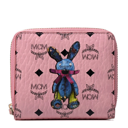 MCM Visetos Rabbit Zip Around Wallet Pink 1 of 4