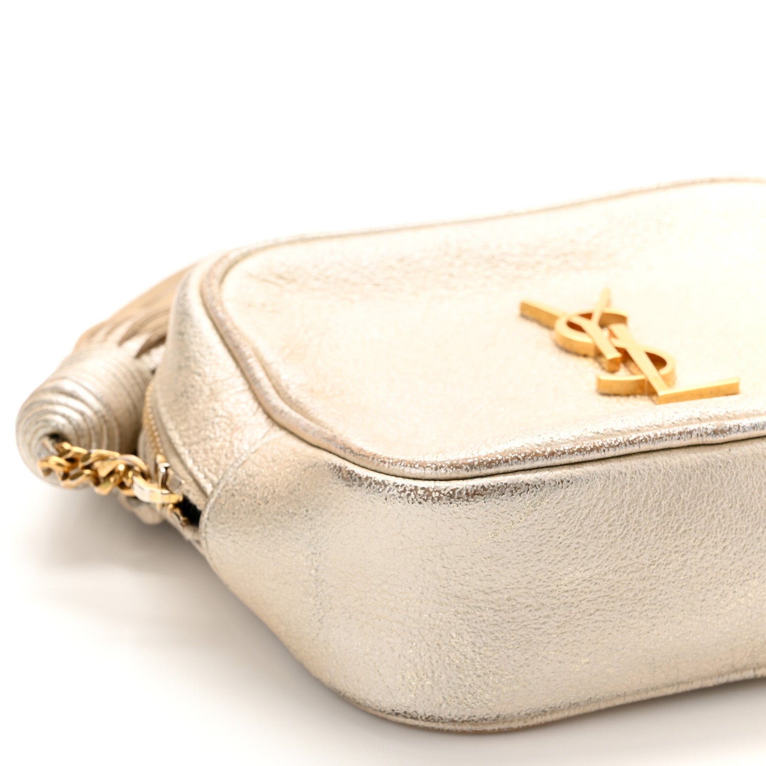 Saint Laurent Metallic Calfskin Monogram Blogger Bag Gold 9 of 13