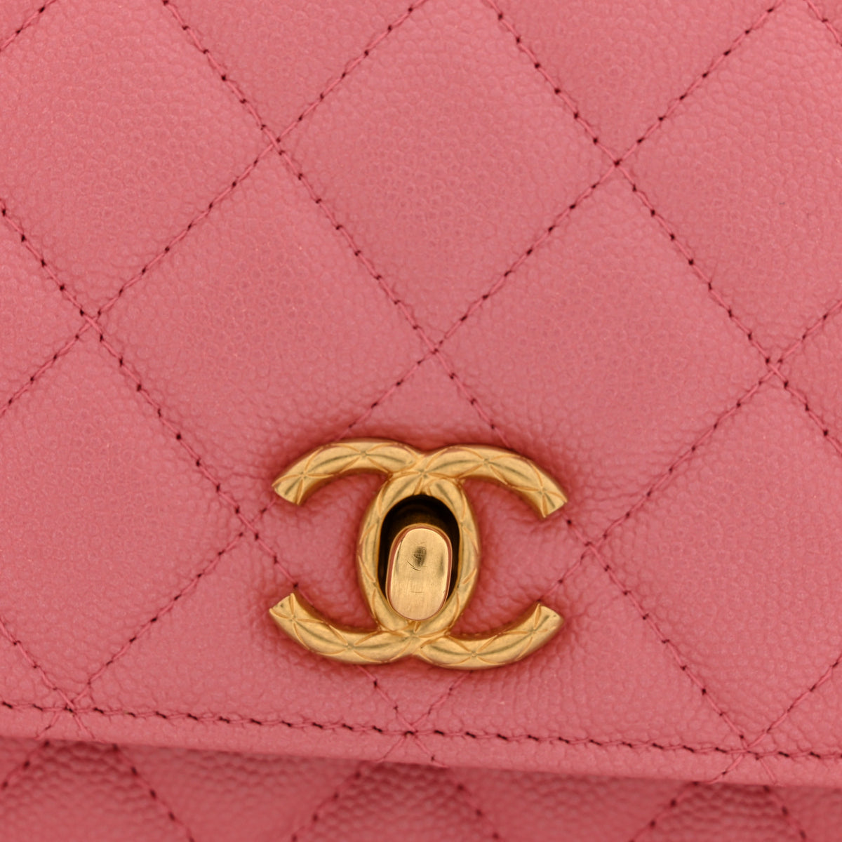 Chanel Caviar Quilted CC Turnlock Wallet On Chain WOC Pink 13 of 14