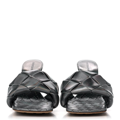 Bottega Veneta Laser Nappa Maxi Intrecciato Lido 90mm Mule Sandals 39 Oyster 2 of 10