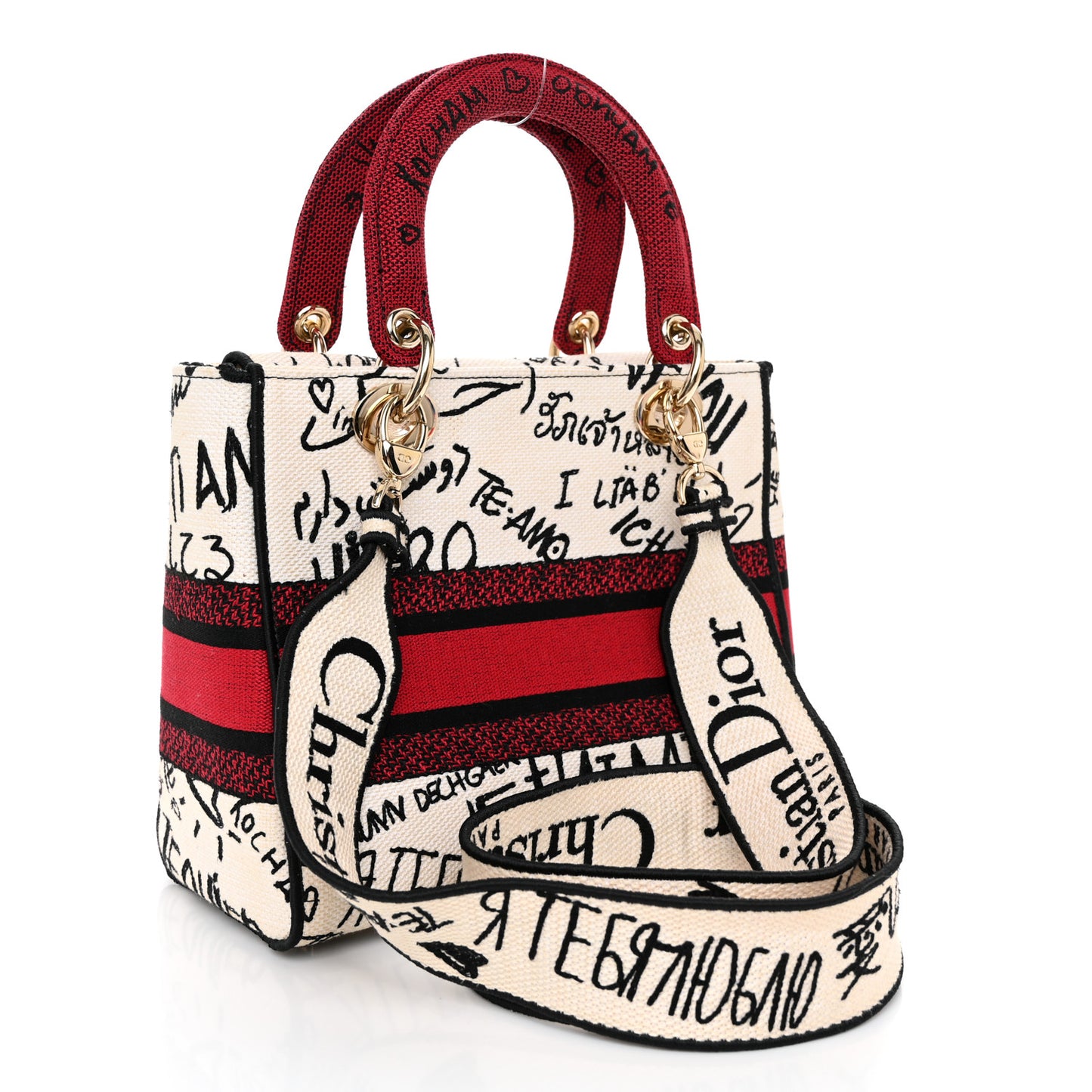 Canvas Medium DiorAmour Graffiti Lady D-Lite Latte