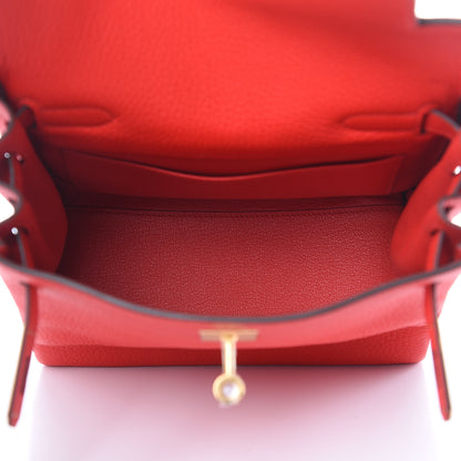 Hermes Taurillon Clemence Kelly Ado Backpack Rouge De Coeur 5 of 22