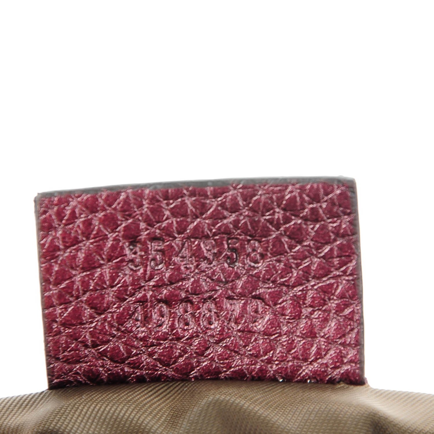 Gucci Metallic Pebbled Calfskin Soho Key Case Burgundy 7 of 7
