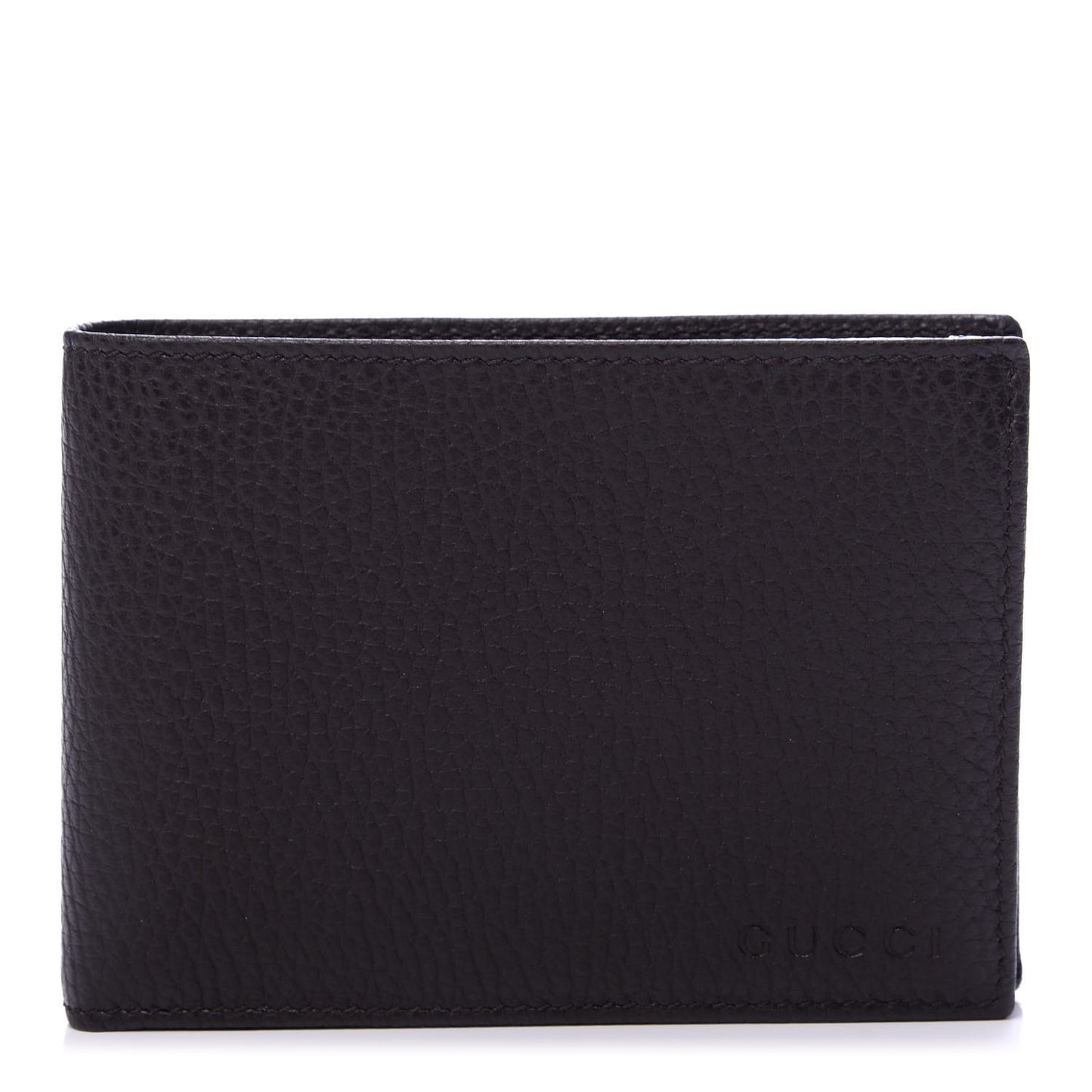Dollar Calfskin Bi-Fold Wallet Dark Brown