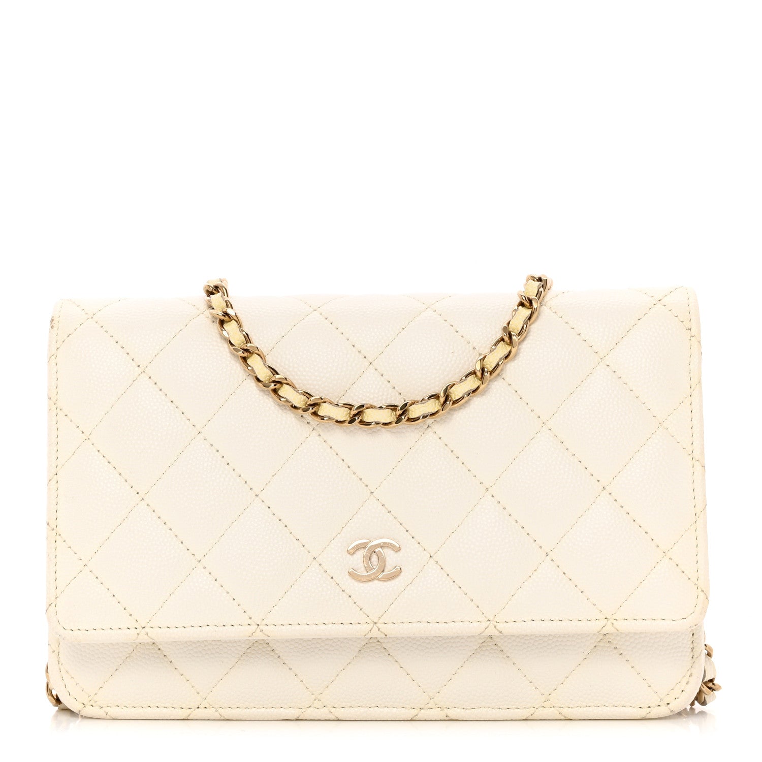 Chanel Caviar Quilted Wallet On Chain WOC White 1 of 12