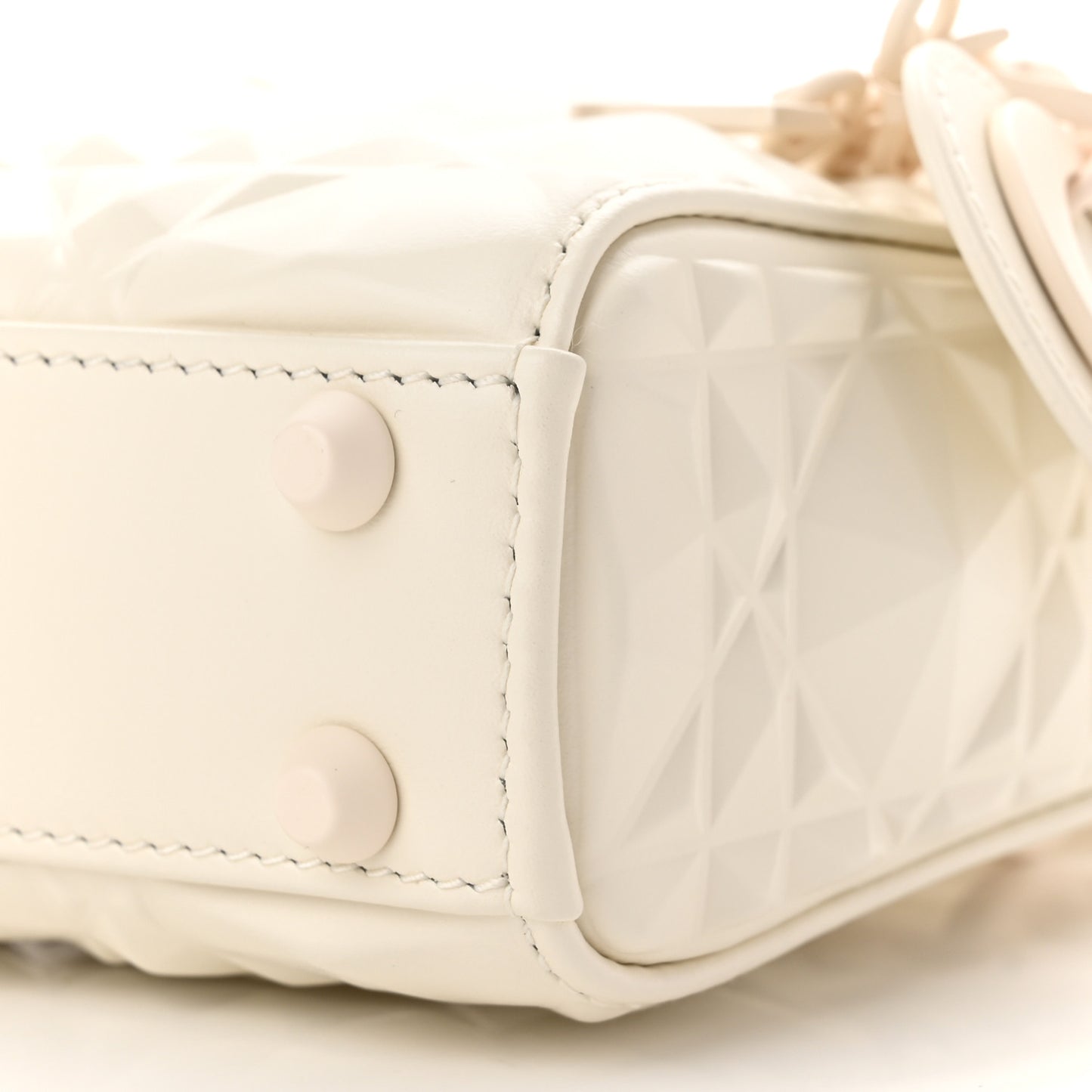 Calfskin Cannage Diamond Micro Lady Dior Latte