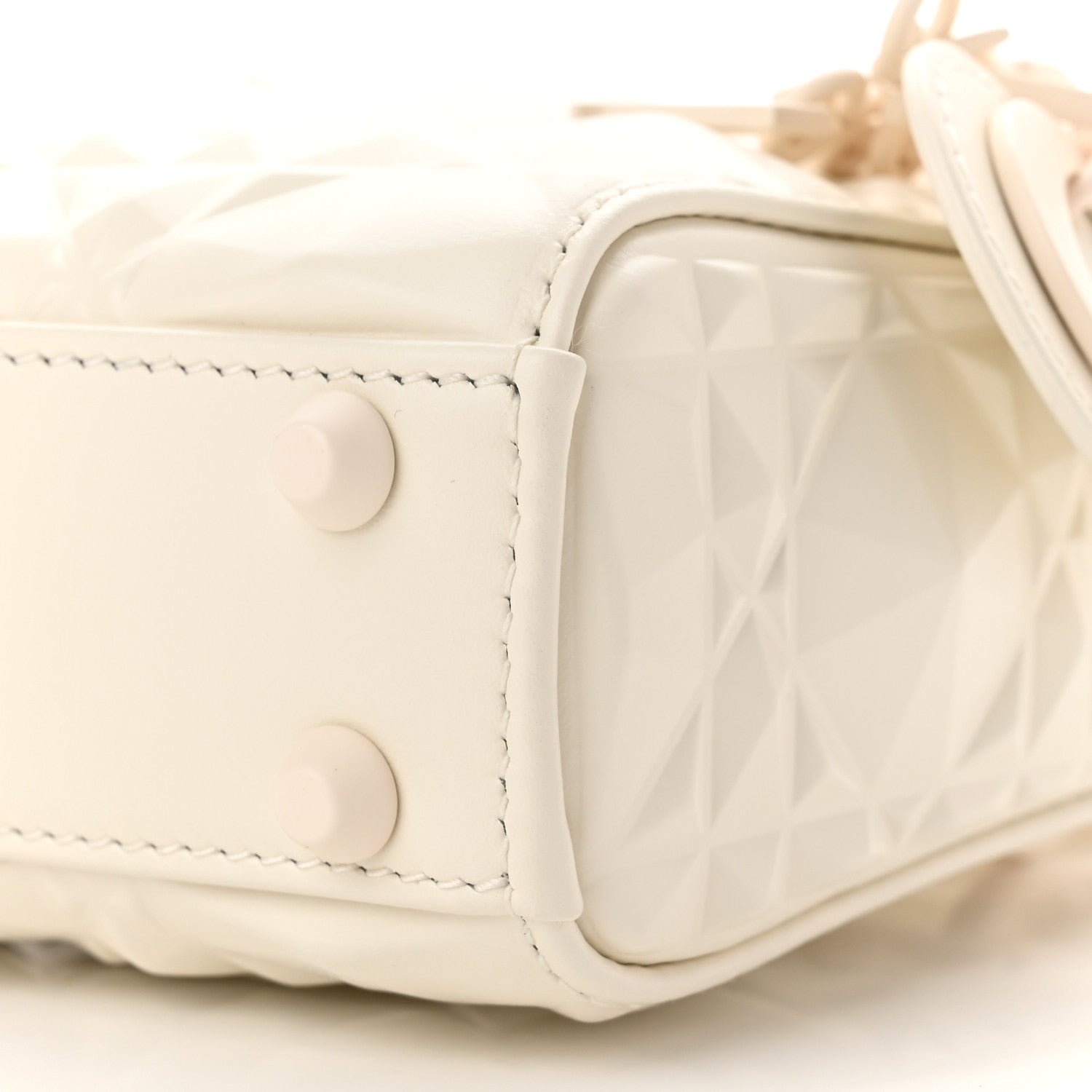 Christian Dior Calfskin Cannage Diamond Micro Lady Dior Latte 10 of 11