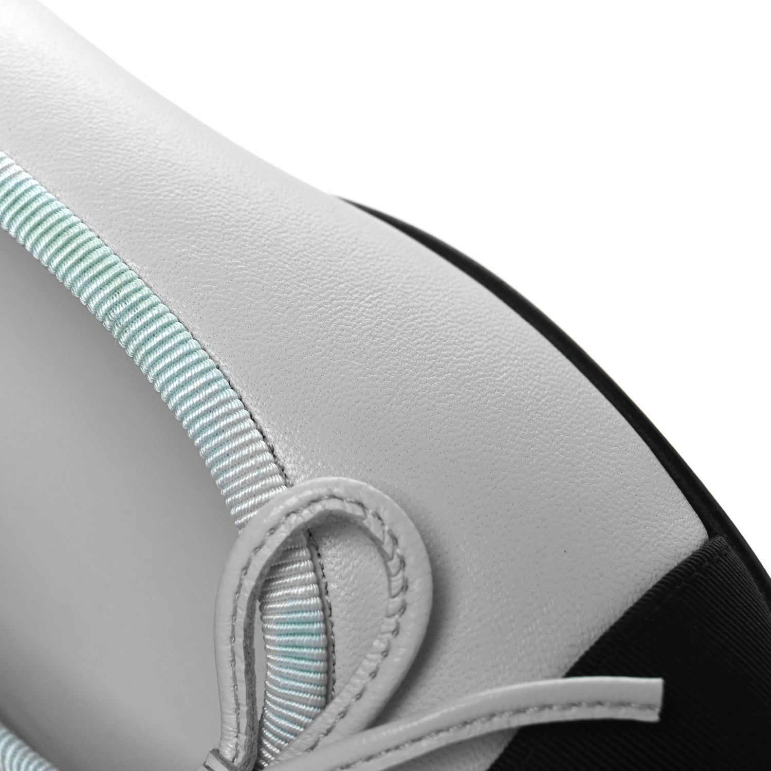 Chanel Lambskin Grosgrain Cap Toe CC Ballerina Flats 37 Light Blue Black 12 of 13