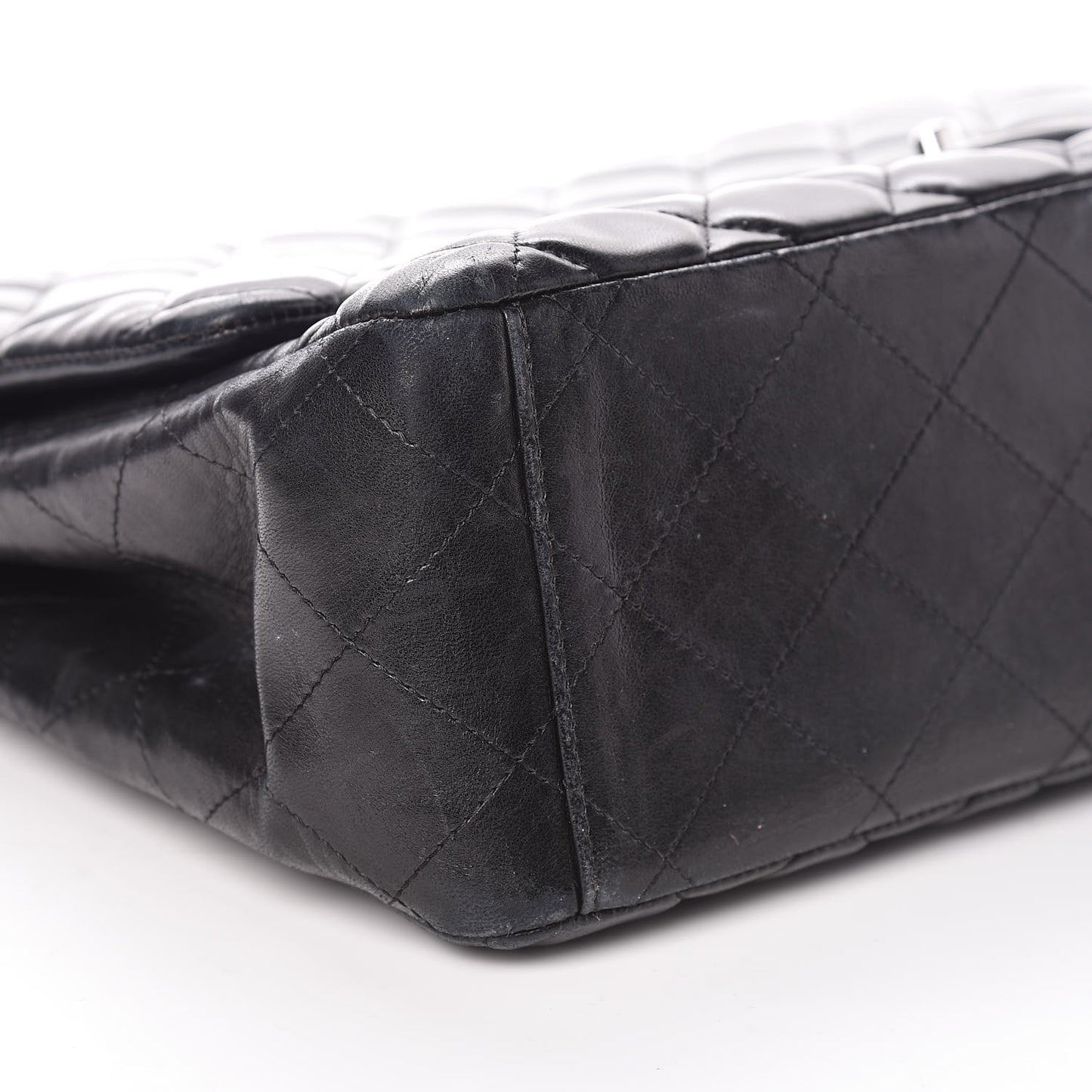 Lambskin Quilted Maxi Single Flap Black