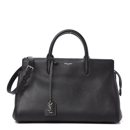 Saint Laurent Grained Calfskin Small Cabas Rive Gauche Black 1 of 13