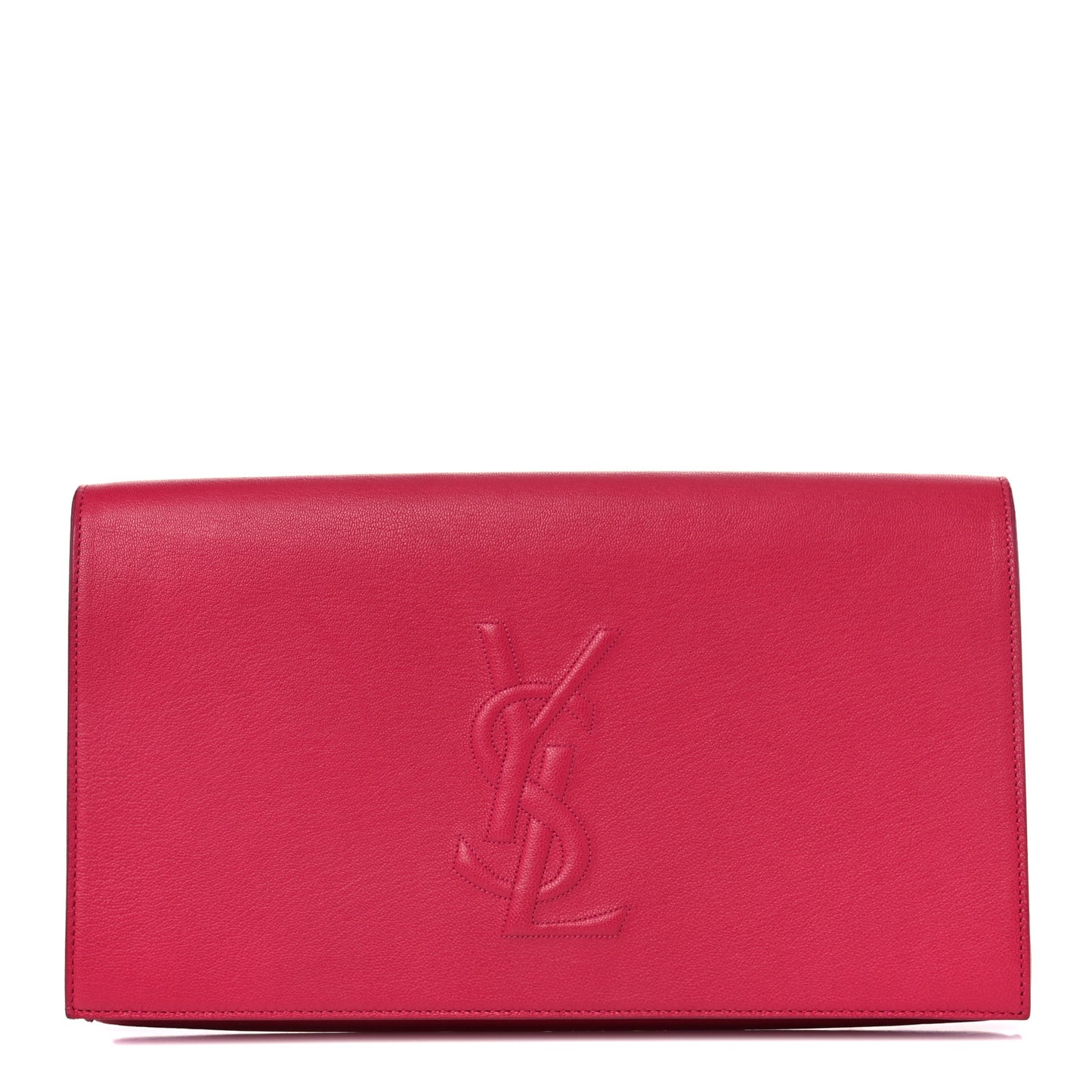Calfskin Monogram Large Belle De Jour Clutch Lipstick Fuchsia