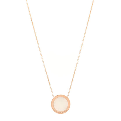 Tiffany 18K Rose Gold Mother of Pearl T Circle Pendant Necklace 1 of 4
