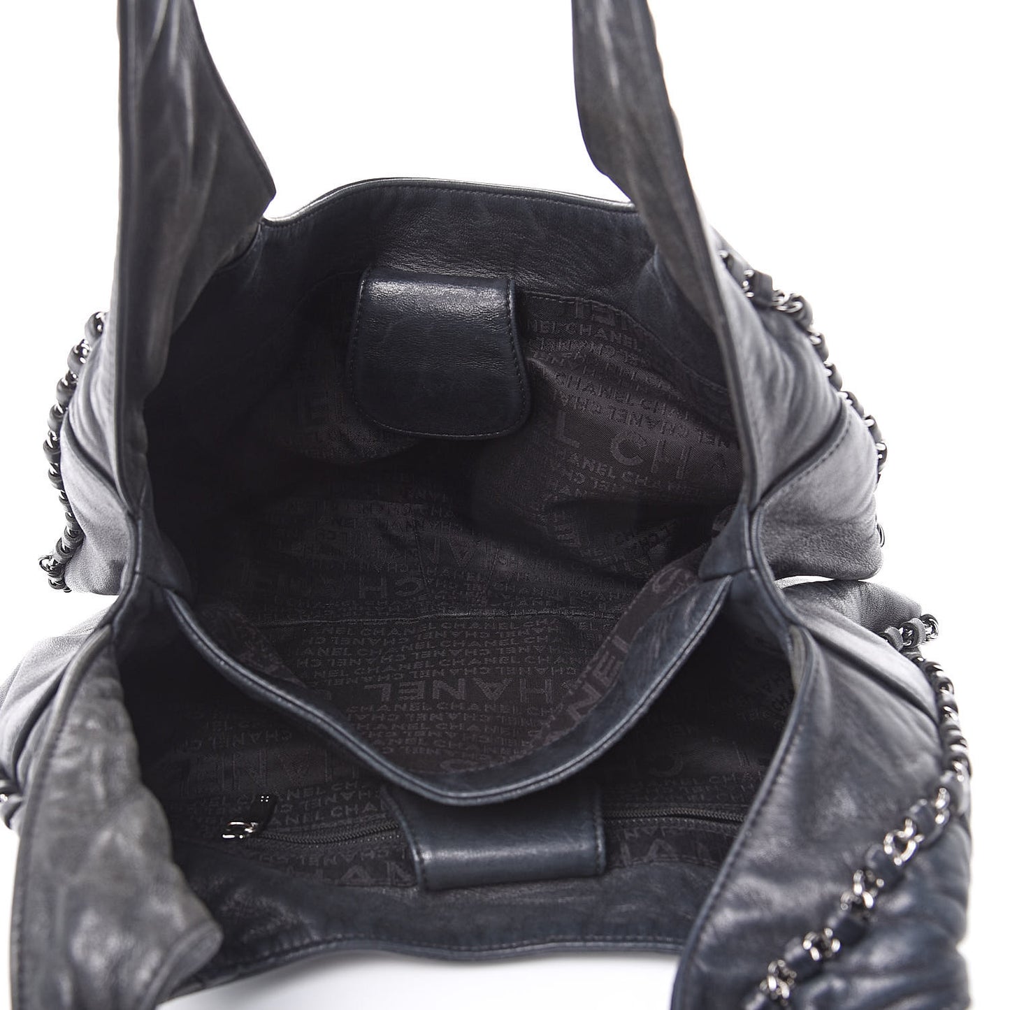 Lambskin Chain Hobo Black