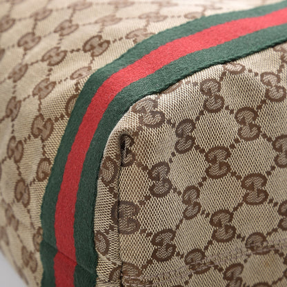 Gucci GG Monogram Medium Web Handle Vertical Tote Dark Brown 9 of 10