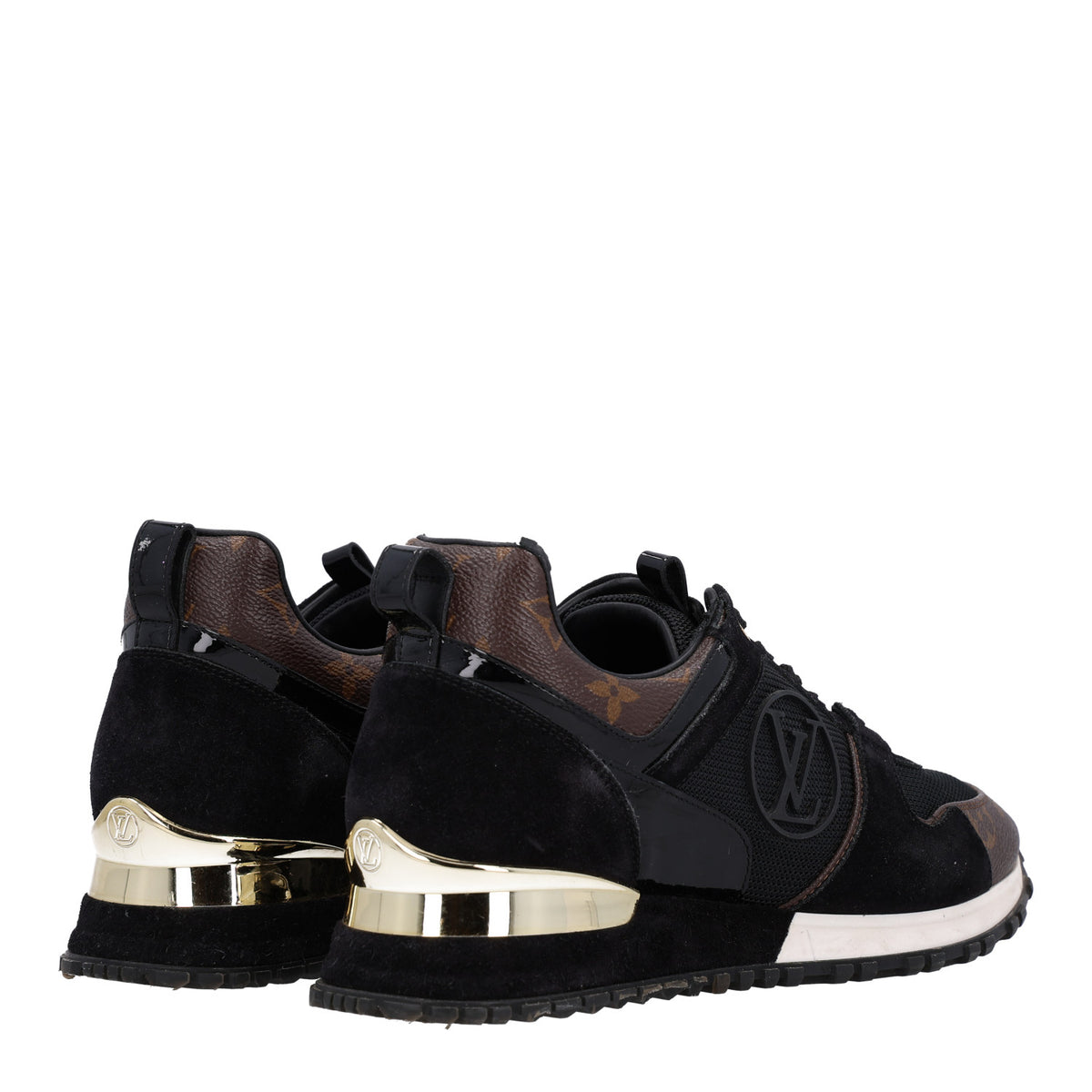 Louis Vuitton Suede Monogram Run Away Sneakers 37.5 Black 5 of 10