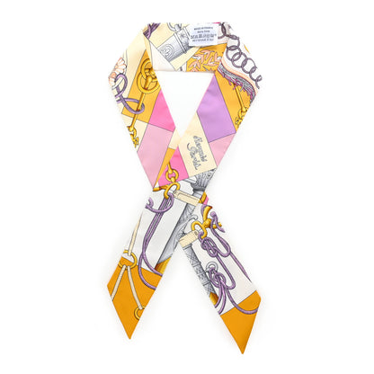 Hermes Silk Cliquetis Twilly Bouton D'Or Mauve 1 of 4