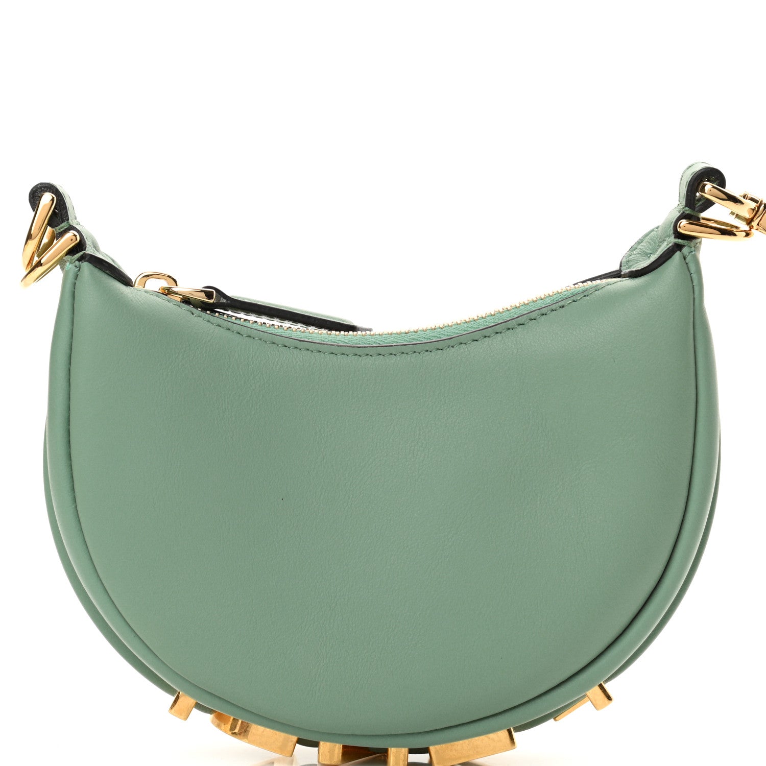 Fendi Vitello Grace New Matte Nano Fendigraphy Hobo Charm Menta 8 of 11