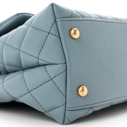 Chanel Caviar Quilted Small Coco Handle Flap Light Blue 9 of 12