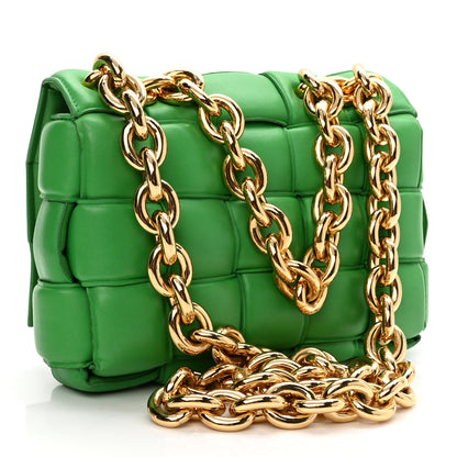 Bottega Veneta Lambskin Maxi Intreccio Padded Chain Cassette Crossbody Bag Parakeet 3 of 12