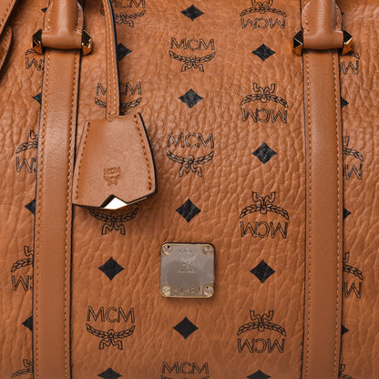 MCM Visetos Medium Boston Bag Cognac 8 of 11