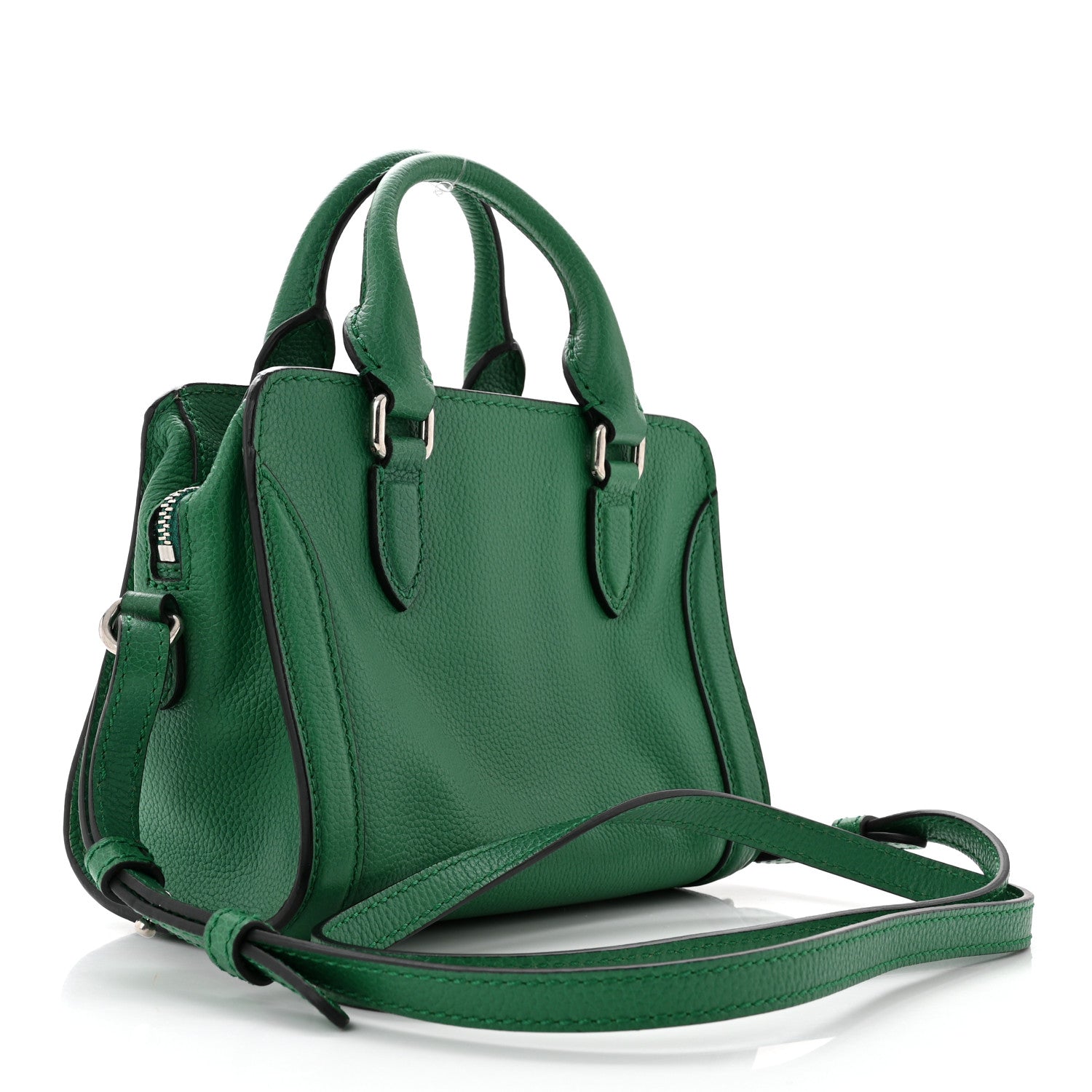 Alexander McQueen Pebbled Calfskin Mini Padlock Tote Green 3 of 10