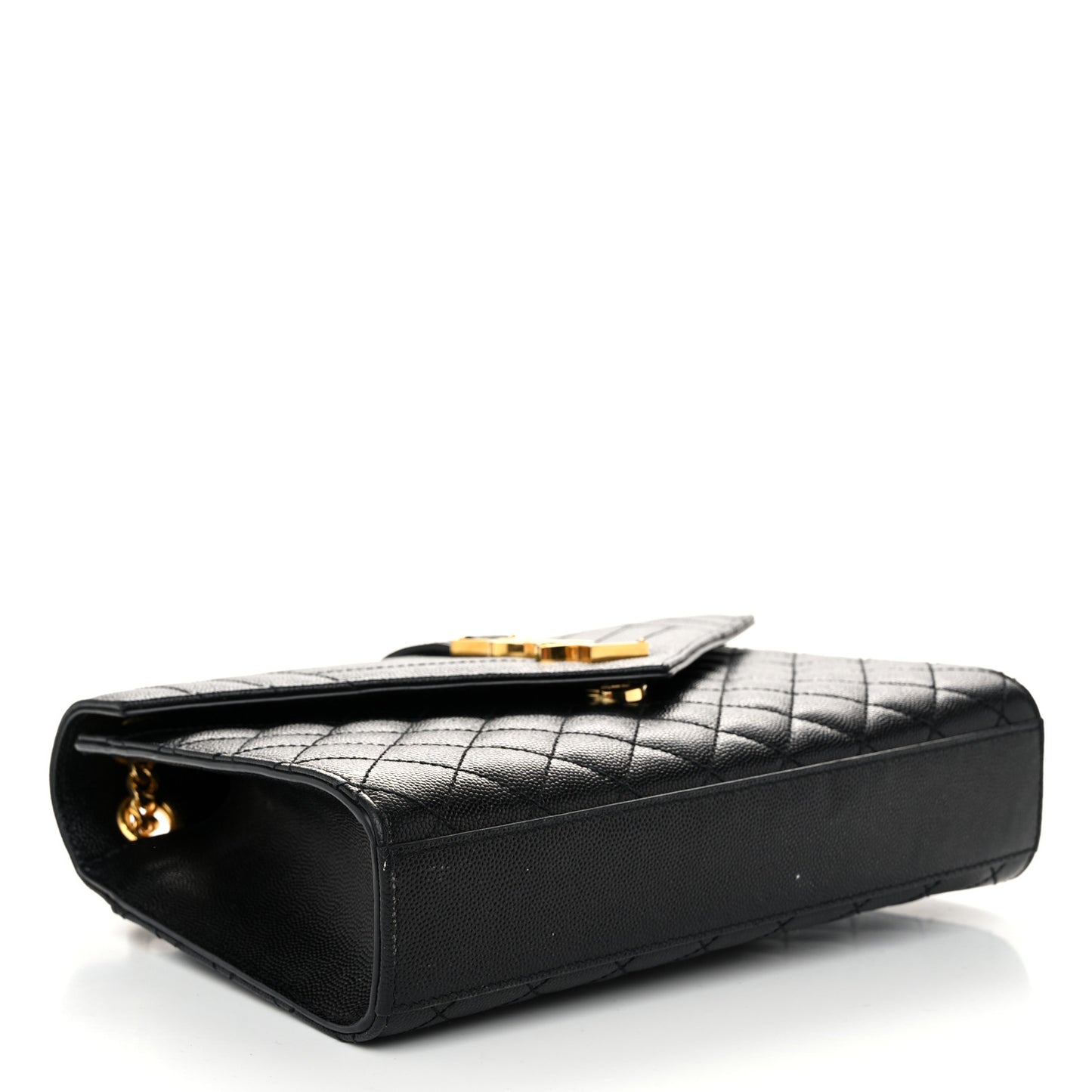 Grain De Poudre Textured Mixed Matelasse Triquilt Medium Monogram Satchel Black