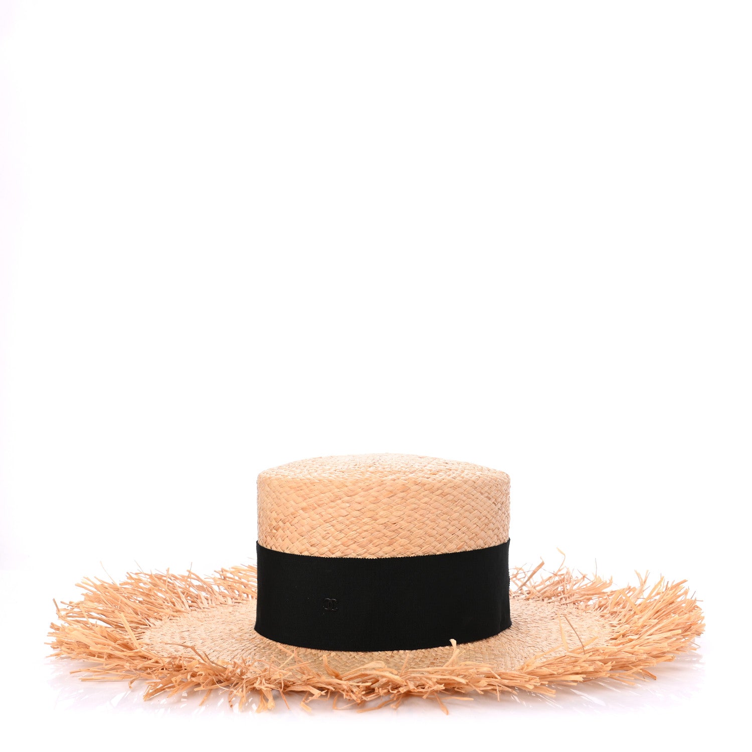 Chanel Raffia Wide Brimmed Hat L Beige Black 1 of 8